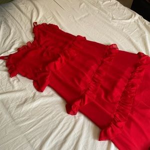 Red Michael Khors Ruffle Dress ❤️